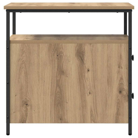 vidaXL Bedside Cabinet with Drawer Artisan oak Iron and particle board