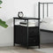 vidaXL Bedside Cabinet with Drawer Black oak Iron and particle board