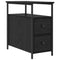vidaXL Bedside Cabinet with Drawer Black oak Iron and particle board