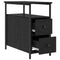 vidaXL Bedside Cabinet with Drawer Black oak Iron and particle board