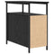 vidaXL Bedside Cabinet with Drawer Black oak Iron and particle board
