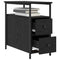 vidaXL Bedside Cabinet with Drawer Black oak Iron and particle board