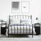 vidaXL Bedside Cabinet 2 pcs Black oak Iron and particle board