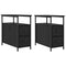 vidaXL Bedside Cabinet 2 pcs Black oak Iron and particle board
