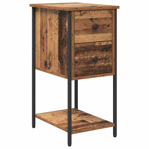 vidaXL Bedside Cabinet with Drawer Old wood Engineered wood