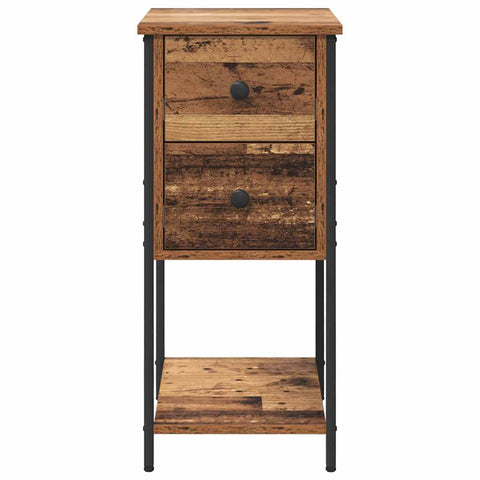 vidaXL Bedside Cabinet with Drawer Old wood Engineered wood