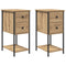 vidaXL Bedside Cabinet with Drawer 2 pcs Artisan oak Engineered wood