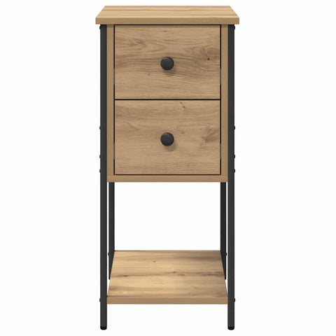 vidaXL Bedside Cabinet with Drawer 2 pcs Artisan oak Engineered wood
