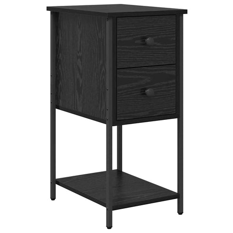 vidaXL Bedside Cabinet with Drawer Black oak Engineered wood