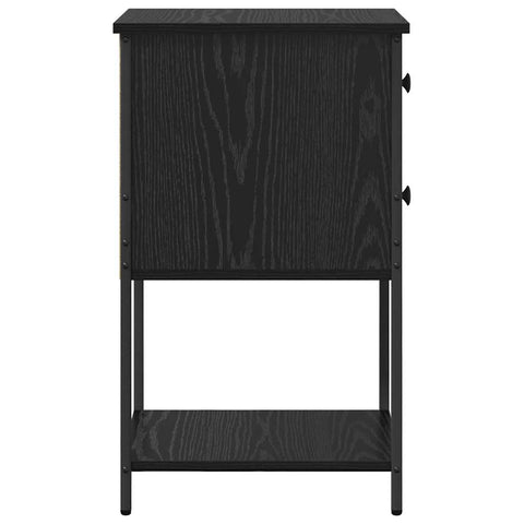 vidaXL Bedside Cabinet with Drawer Black oak Engineered wood