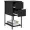 vidaXL Bedside Cabinet with Drawer 2 pcs Black oak Engineered wood