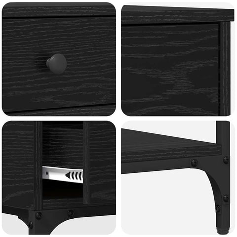 vidaXL Console Table Black oak 75 x 34.5 x 75 cm Engineered wood