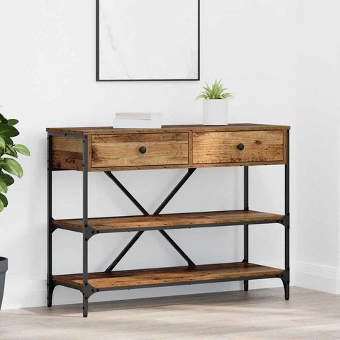 vidaXL Console Table Old Wood 100x34.5x75 cm Engineered Wood