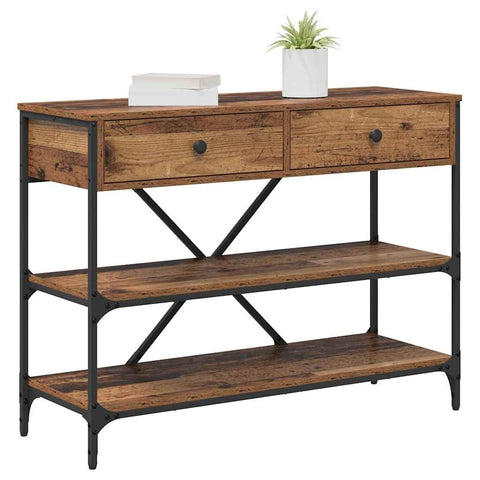 vidaXL Console Table Old Wood 100x34.5x75 cm Engineered Wood