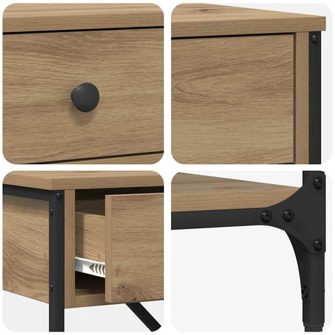 vidaXL Console Table Artisan Oak 100x34.5x75 cm Engineered Wood