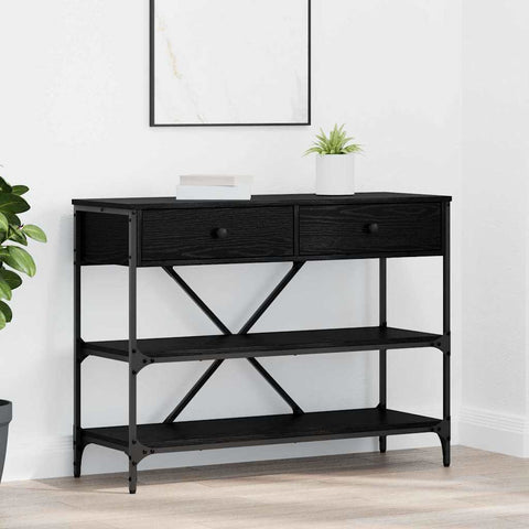 vidaXL Console Table Black Oak 100x34.5x75 cm Engineered Wood