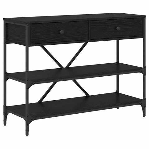 vidaXL Console Table Black Oak 100x34.5x75 cm Engineered Wood