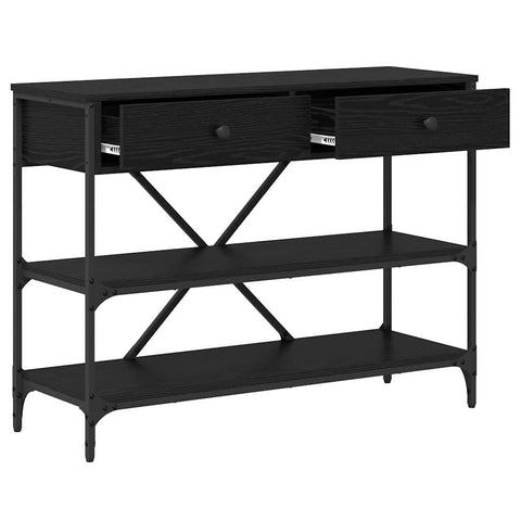 vidaXL Console Table Black Oak 100x34.5x75 cm Engineered Wood