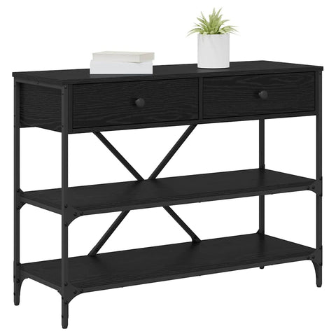 vidaXL Console Table Black Oak 100x34.5x75 cm Engineered Wood