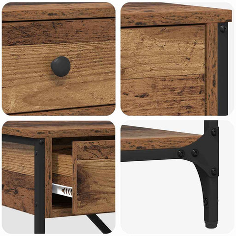 vidaXL Console Table Old Wood 75x34.5x75 cm Engineered Wood