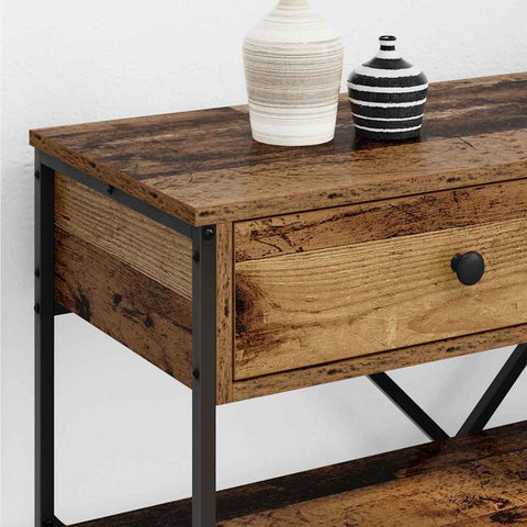 vidaXL Console Table with Drawer with Shelf Other Old wood
