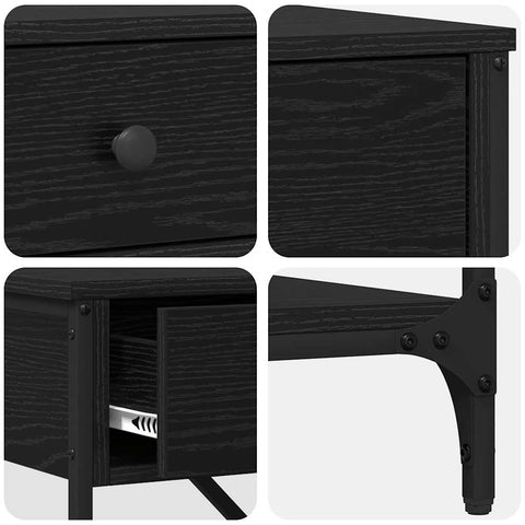 vidaXL Console Table Black Oak 75x34.5x75 cm Engineered Wood