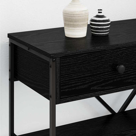 vidaXL Console Table with Drawer with Shelf Other Black oak
