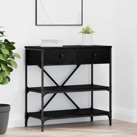 vidaXL Console Table Black Oak 75x34.5x75 cm Engineered Wood