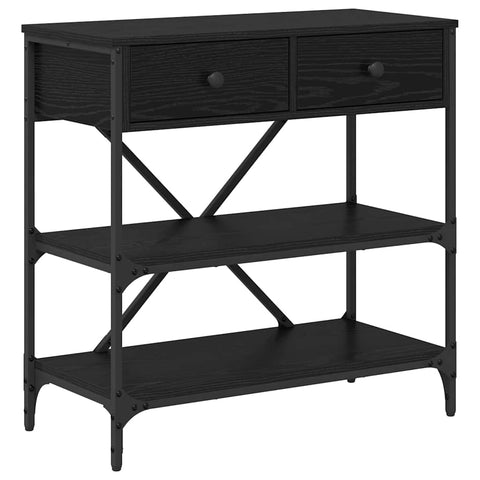 vidaXL Console Table Black Oak 75x34.5x75 cm Engineered Wood