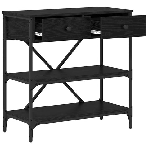 vidaXL Console Table Black Oak 75x34.5x75 cm Engineered Wood