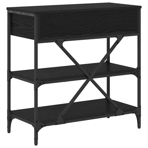 vidaXL Console Table Black Oak 75x34.5x75 cm Engineered Wood