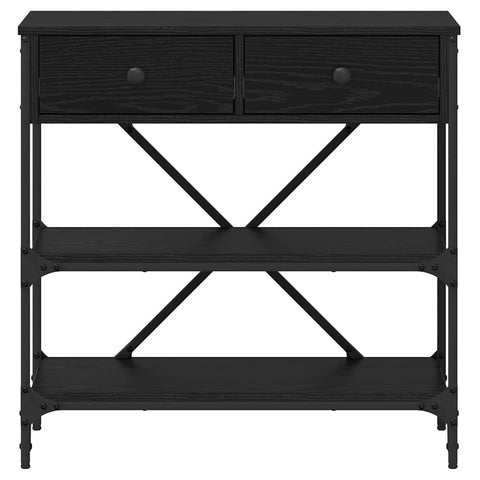vidaXL Console Table Black Oak 75x34.5x75 cm Engineered Wood