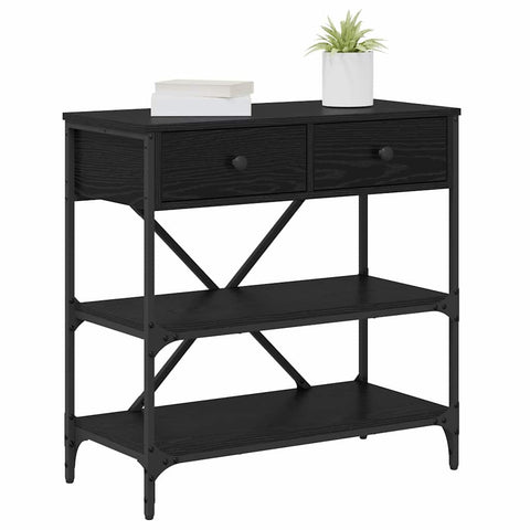 vidaXL Console Table Black Oak 75x34.5x75 cm Engineered Wood