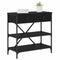 vidaXL Console Table Black Oak 75x34.5x75 cm Engineered Wood