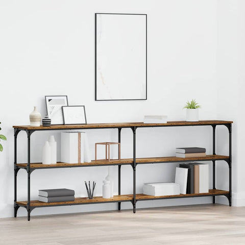vidaXL Console Table Old Wood 200x29x75 cm Engineered Wood