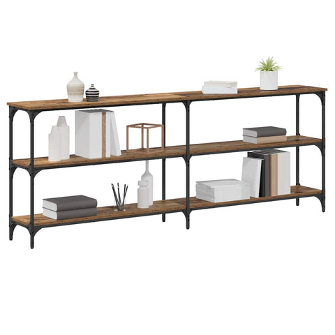 vidaXL Console Table Old Wood 200x29x75 cm Engineered Wood