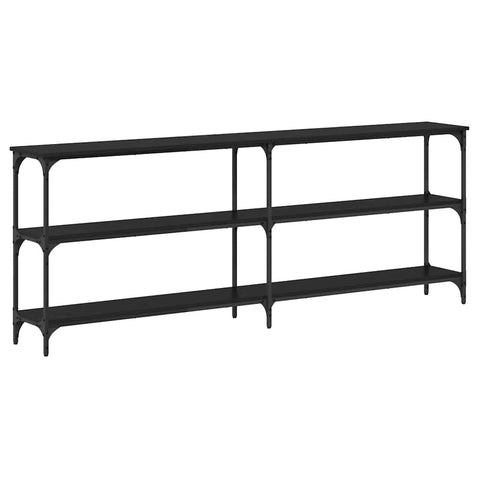 vidaXL Console Table Black Oak 200x29x75 cm Engineered Wood