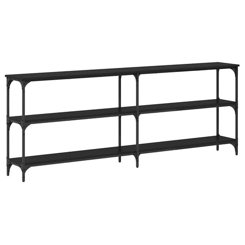 vidaXL Console Table Black Oak 200x29x75 cm Engineered Wood