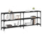 vidaXL Console Table Black Oak 200x29x75 cm Engineered Wood