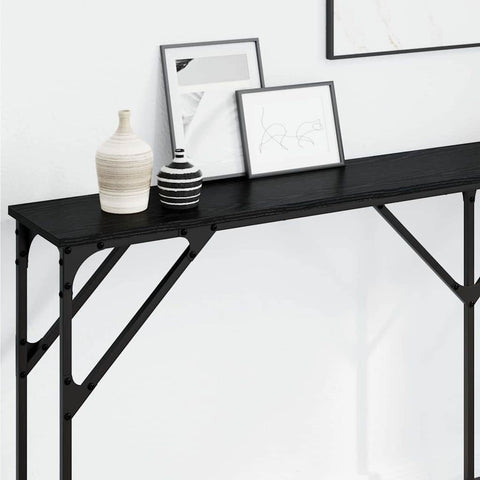 vidaXL Console Table Black oak 180 x 23 x 75 cm