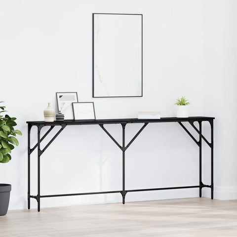 vidaXL Console Table Black Oak 180x23x75 cm Engineered Wood