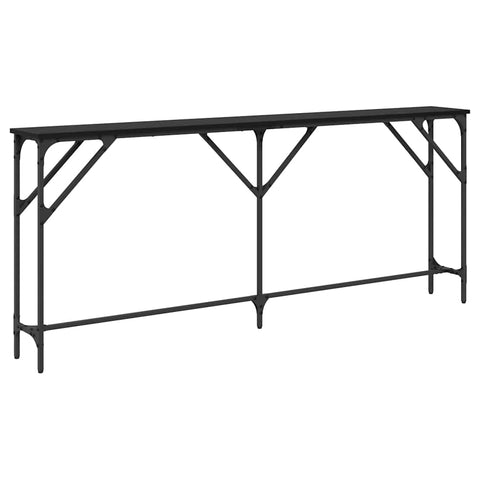 vidaXL Console Table Black Oak 180x23x75 cm Engineered Wood