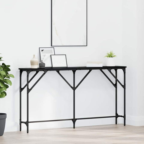 vidaXL Console Table Black Oak 140x23x75 cm Engineered Wood