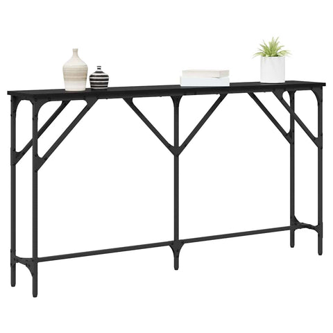 vidaXL Console Table Black Oak 140x23x75 cm Engineered Wood