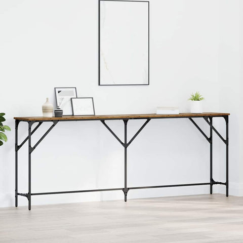 vidaXL Console Table Old Wood 200x29x75 cm Engineered Wood