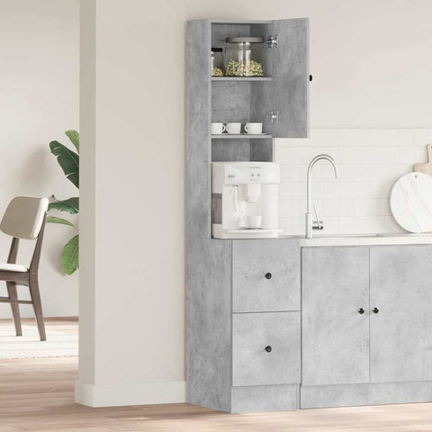 vidaXL Kitchen Cabinet with Door Grey 35 x 50 x 180 cm Engineered wood