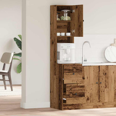 vidaXL Kitchen Cabinet with Drawer with Shelf with Storage with Door Old wood Engineered wood