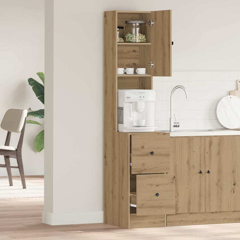 vidaXL Kitchen Cabinet with Drawer with Shelf with Storage with Door Artisan oak Engineered wood