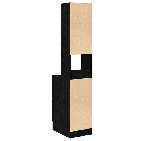 vidaXL Kitchen Cabinet with Drawer with Shelf with Storage with Door Black oak Engineered wood