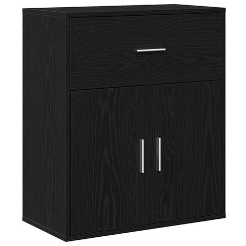 vidaXL Sideboard with Drawer with Shelf Black oak 60 x 31 x 70 cm Engineered wood